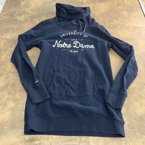 JanSport Notre Dame Sweatshirt Womens Large Navy Blue Cowl Neck Pullover